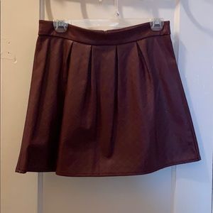 Cute Burgundy Pleather skirt